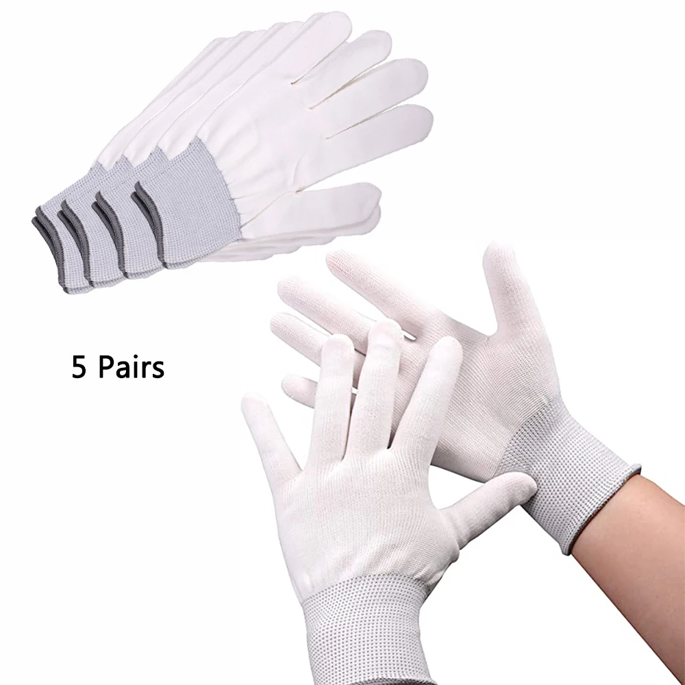 EHDIS 5/20 Pairs Wrapping Vinyl Work Gloves Window Tint Anti-Slip Nylon Finger Protector Hand Mittens Car Sticker Cleaning Tools