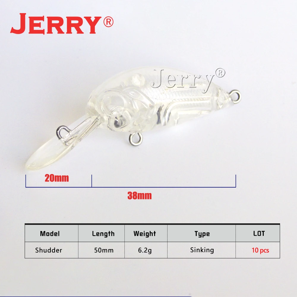 Jerry Scout 10pcs Spinning Fishing Lure Unpainted Blank Body 38mm Floating Hard Baits Wobbler Crankbait Sea Shore Fishing Lures