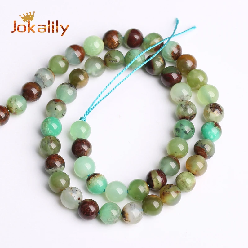 Natural Australia Chrysoprase Jades Gemstone Beads Stone Round Loose Beads for Jewelry Making DIY Bracelet 4 6 8 10 12mm 15
