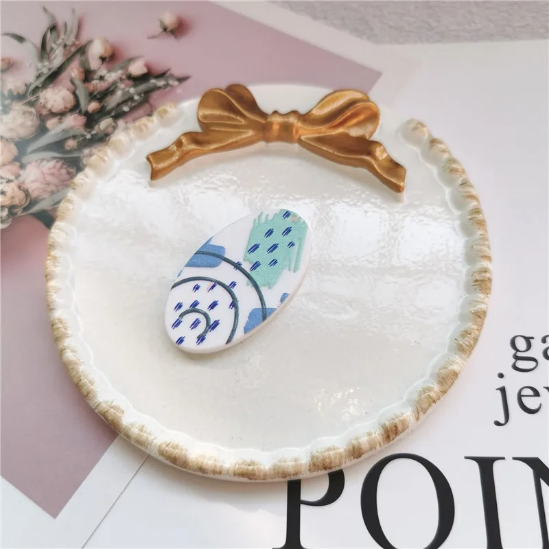 6 pçs oval acetato macaron flor bonito pouco jóias acessórios feitos à mão brincos conectores diy pingente componentes encantos