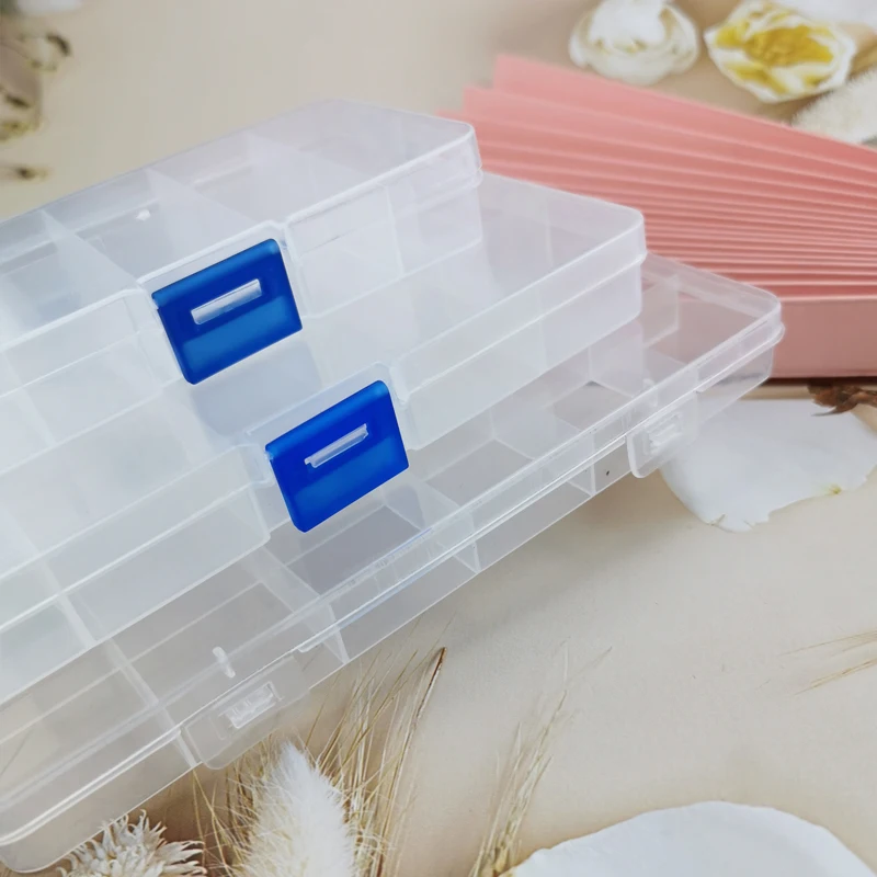 ApeUr 1pcs Plastic Storage Jewelry Box Compartment Container For Beads Earrings Box Jewelry Rectangle Box Case 10/13/24 Slots