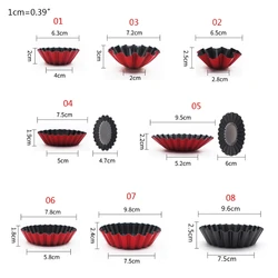 6pcs Non-stick Mini Flower Carbon Steel Egg Tart Pan Mold Reusable Cupcake Mould