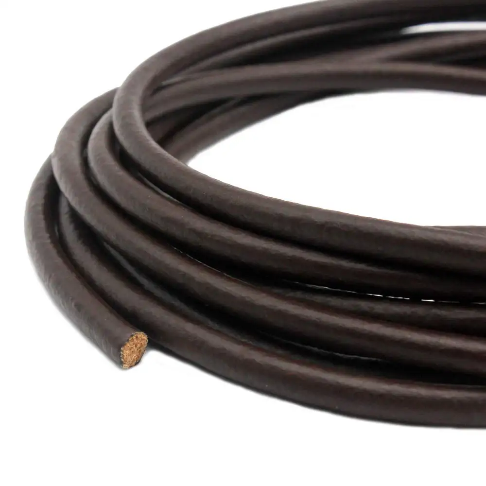 

Aaazee Dark Brown Genuine Cowhide Leather Cords 6mm Round Strap