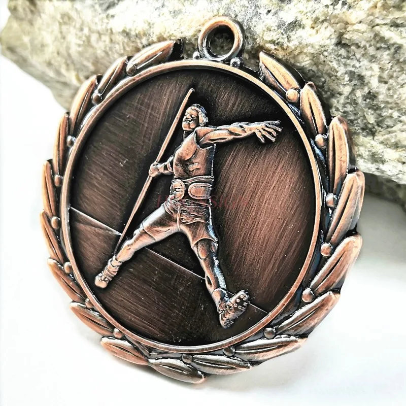 gouden medaille sportmedaille Man Javelin Sports Javelin Competitie Metalen medaille Goudfolie medaille Goud en zilver Brons Schoolfabriek