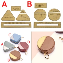 1Set DIY Kraft Paper Template Lovely Ladies Zipper Coin Purse Storage Bag Leather Craft Pattern DIY Stencil Sewing Pattern 8-10