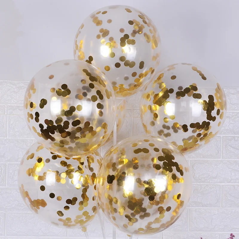 10pcs/lot 12 Inch Confetti Latex Balloons Birthday Wedding Decoration Anniversary globals Metallic Helium Balloons