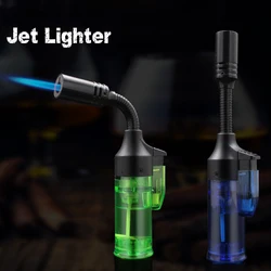 360 Degree Hose Torch Lighter Gas visible Jet Lighter Refillable Butane Lighter Adjustable Flame size Men's Gadget