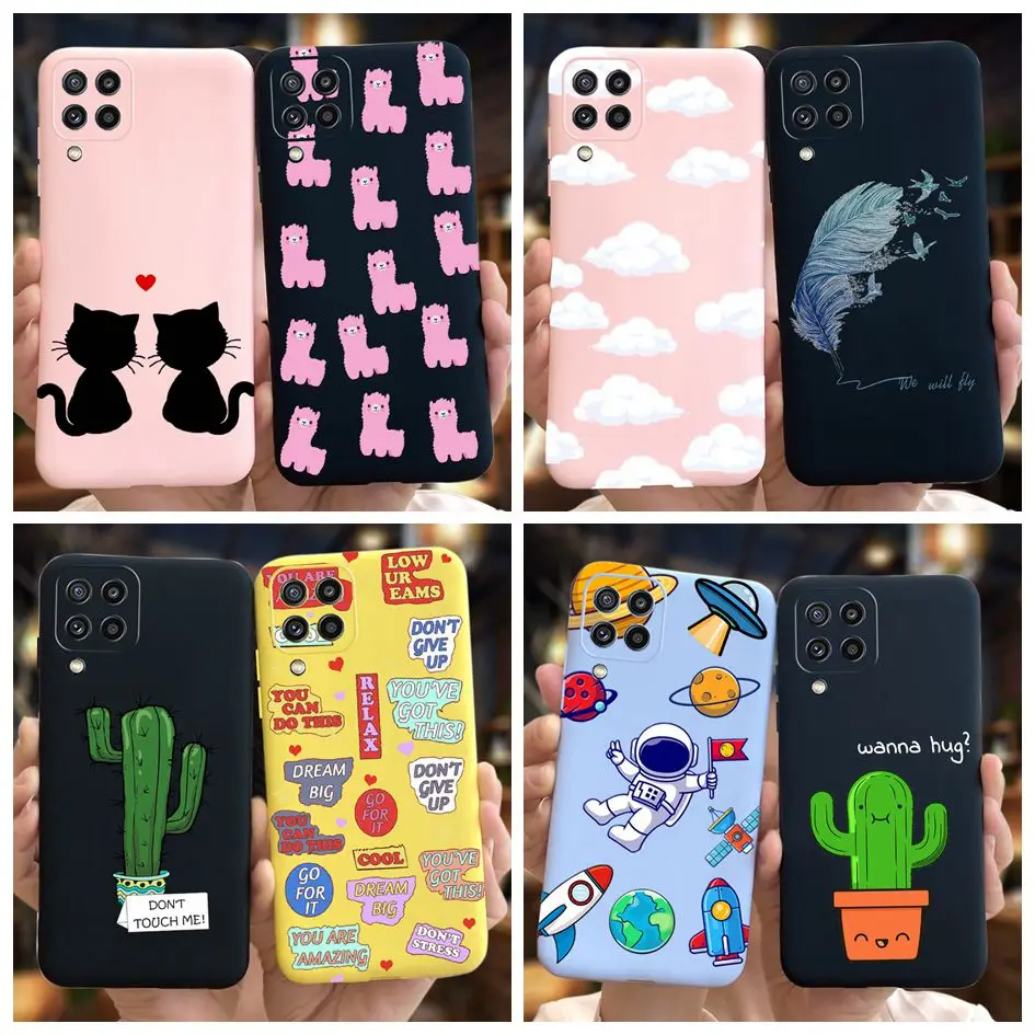 For Samsung Galaxy M32 Case 6.4“ Shockproof Cactus Back Cover For Samsung M32 M325F M 32 4G 5G Alpaca Soft Silicone Phone Fundas