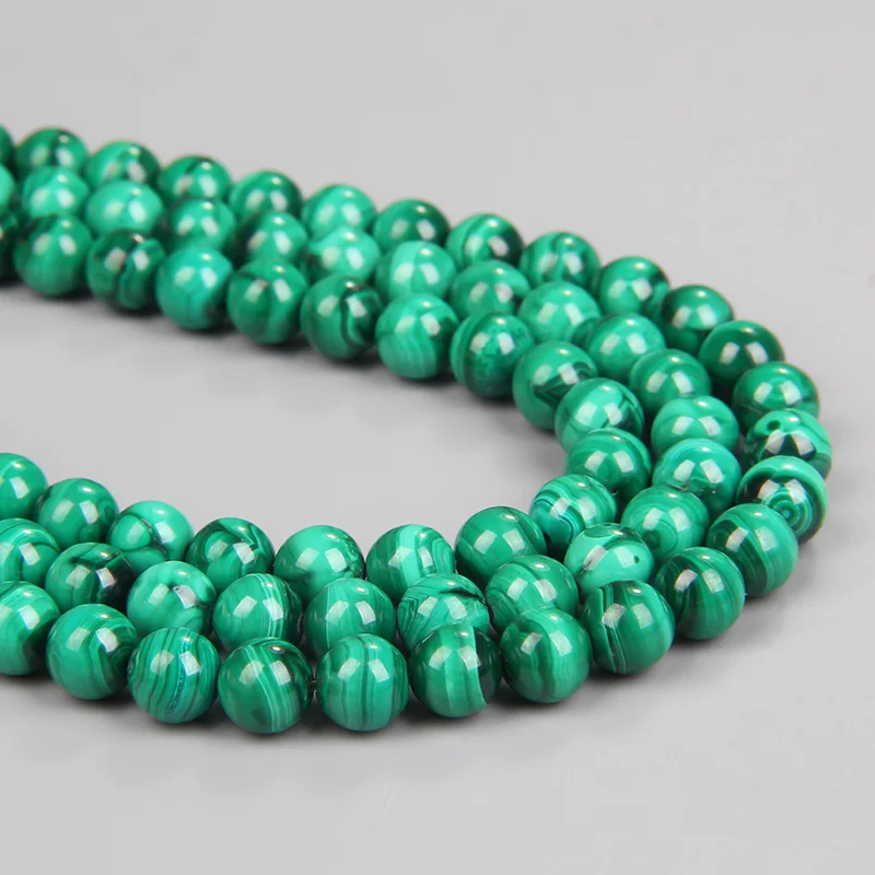 Quality Raw Natural Green Malachite Stone Bead Smooth Loose Spacer Gem Stone Beads For Jewelry Making Beadwork Finding Diy Gift