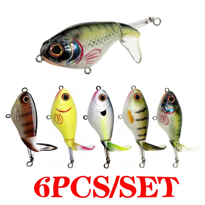 

6Pcs/lot 75mm 17g Pencil Lure Set Topwater Spinner Fishing Lures Crankbait Bass Whopper Plopper Trolling Pesca Whopper Plopper