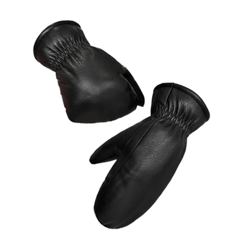 2024 Unisex Sheepskin Gloves Genuine Leather Glove Winter Outdoor Warm Fur Thickening Thermal Wool Mittens S2905