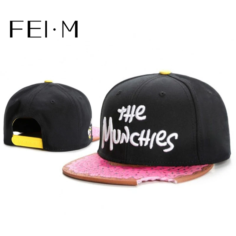 FEI M Fashion MUNCHIES Adjustable Snapback Cap Girl Boy Donuts Hip Hop Baseball Cap Street Dance Adult Casual Sports Sun Hat 1