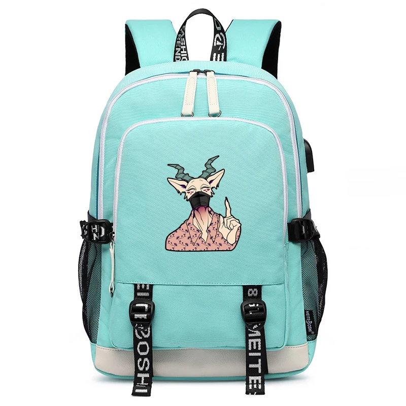

BEASTARS Legoshi Haru Women USB Charging Backpack Oxford Travel Bagpack Pink School Bags Cartoon Bookbag Girls Laptop Backpack