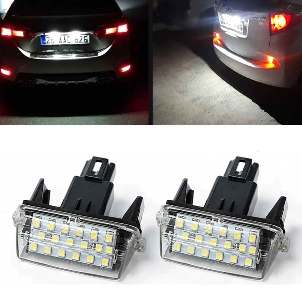 

2 Pcs For Toyota Camry Yaris Vitz Avensis SAI Noah Voxy Esquire Prius C Corolla Fielder Led Car Number License Plate Light Lamp