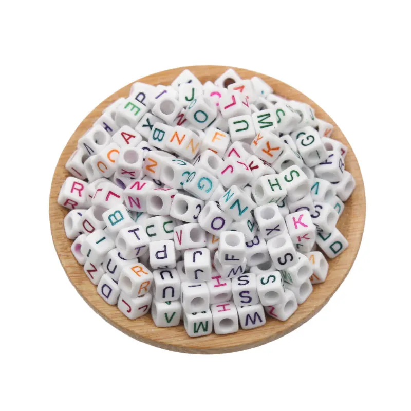 50-300Pcs Mini Acrylic Beads Square Letter Loose Beads For Hanmade Craft Making Accessories DIY Clothing Scrapbook Decoration