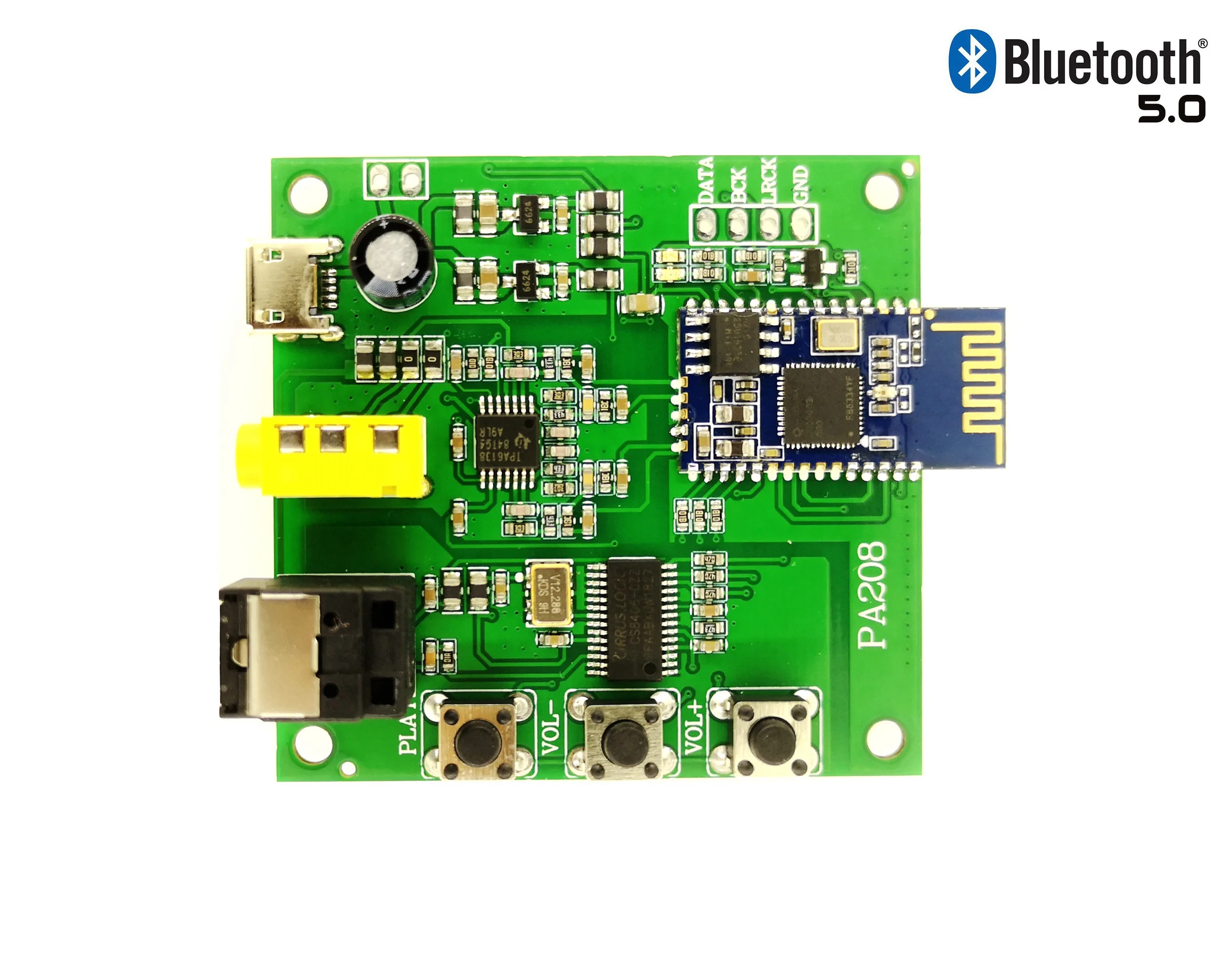 High Pass DIY Lossless Bluetooth 5.0 Hifi Audio Receiving Module QCC3003 Optical Fiber Analog I2S
