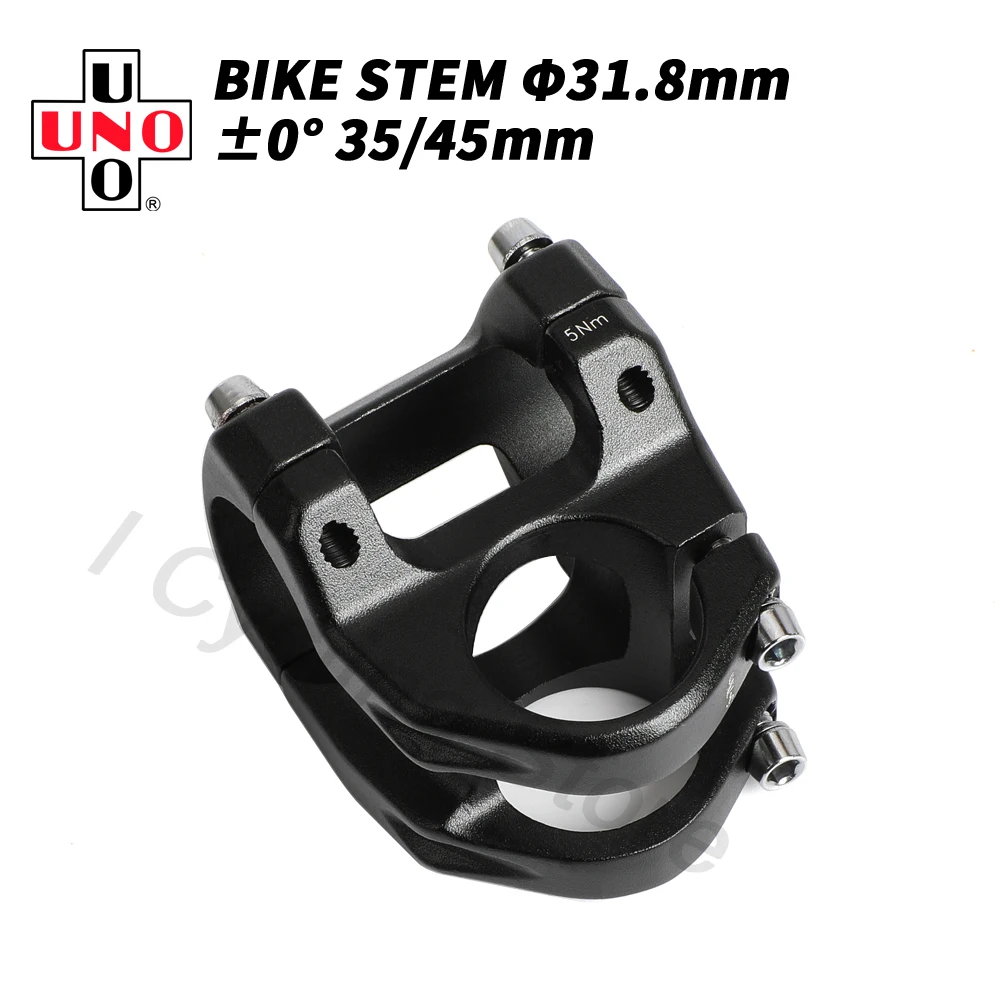 

UNO Stem 31.8x35/45mm MTB Power 0 Degree Bike Handlebar Stem Ultralight Aluminum Mountain Bike Bar Extender Bicycle Parts