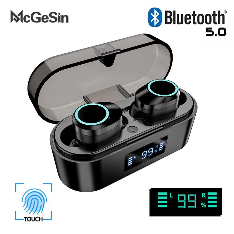 Headphone wireless Bluetooth Earphone  Music In-ear Earbud Touch Control Sport Headset With Mic For xiaomi iphone huawei samsung