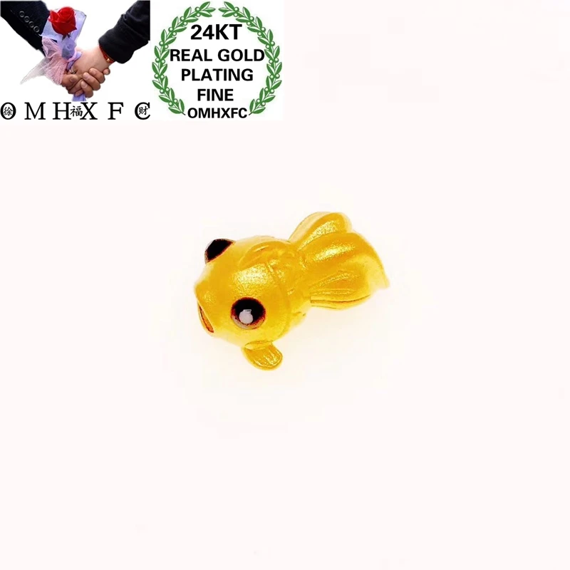 OMHXFC Jewelry Wholesale YM219 European Fashion Fine Woman Man Party Birthday Wedding Gift Fish 24KT Gold DIY Accessories Beads