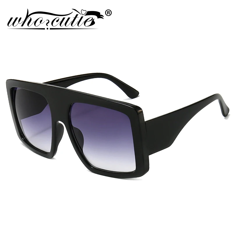 Vintage Oversized Sunglasses Women Luxury Brand Design Square Acrylic Frame Trendy Sun Glasses Big Black Shades Female Shield