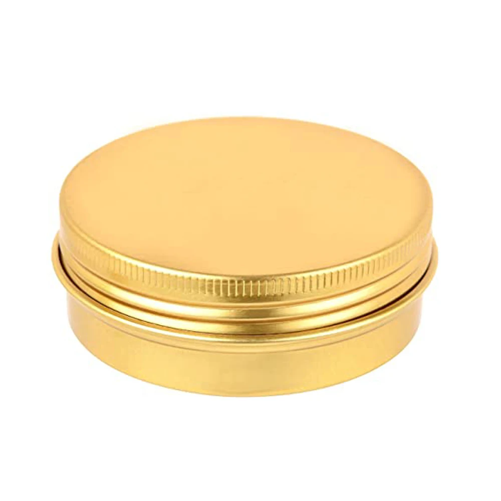 50Pcs Gold Aluminum Tin Cans Screw Top Cosmetic Sample Containers Empty Travel Candle Jars Round Steel Box with Lids Wholesale