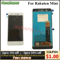 Novaphopat White / Black Glass Touchpad For Rakuten Mini LCD Display With Touch Screen Sensor Digitizer Full Assembly