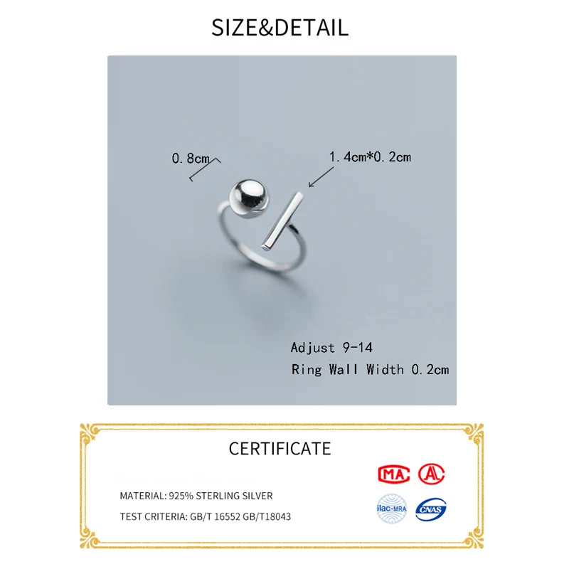 La Monada Women Ring 925 Sterling Silver Beads Minimalist Rings For Women 925 Silver Fine Jewerly Rings Woman Finger Resizable