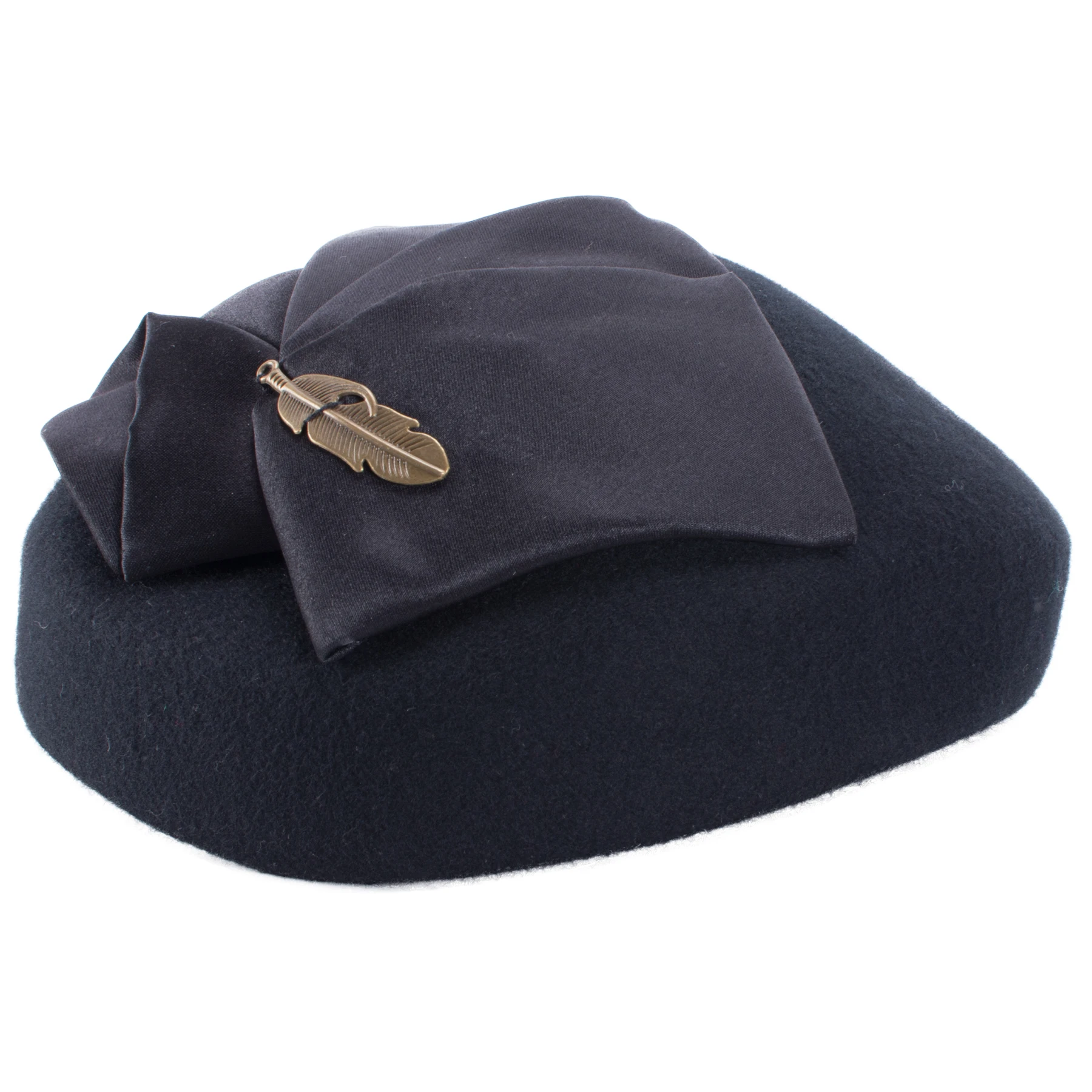 Lawliet Vintage Hats For Women 1920 Wool Felt Tam Beret Casque Cocktail Pillbox Church Fascinator  A599