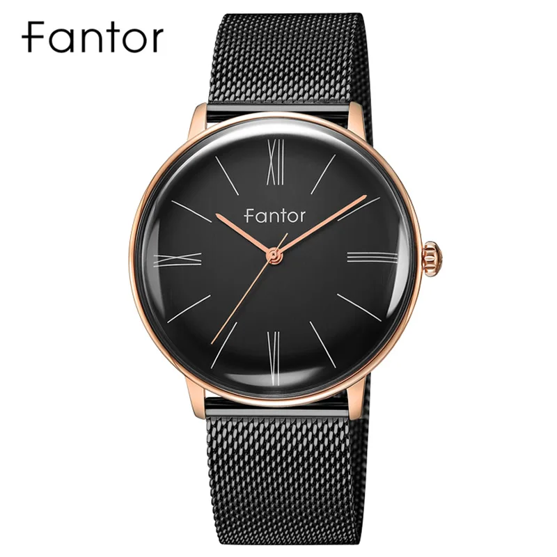 Fantor Minimalist Luxury Quartz Watch Man New Brand Classic Mesh Steel Wristwatch Mens Casual Waterproof Wrist Watches for Men