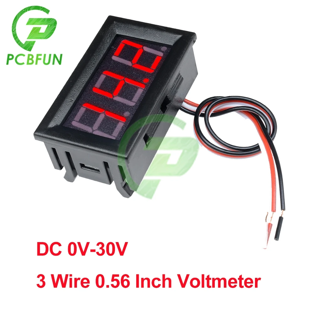 DC 100V 10A Mini Voltmeter Ammeter 2 Wire 3 Wire DC 12V 24V Car Volt Voltage Current Meter Volt Meter Display Voltage Indicator