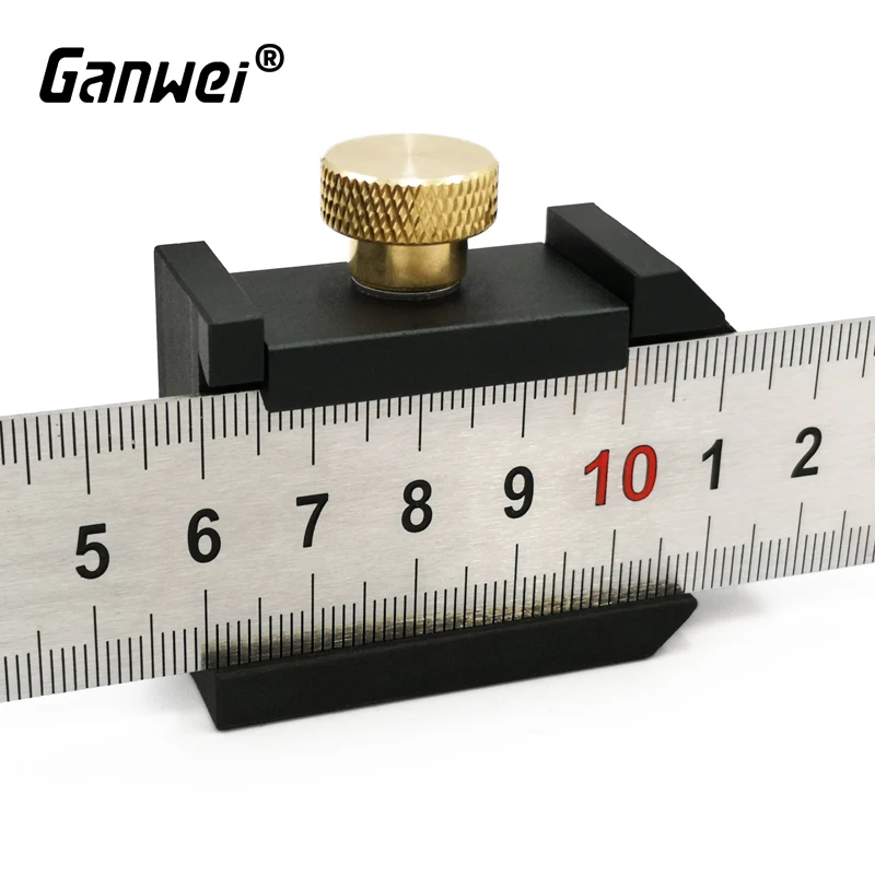 Ganwei Steel Ruler Positioning Woodworking Scribing Aluminum Alloy Block Crossed-out Tool Line Drawing Marking Gauge