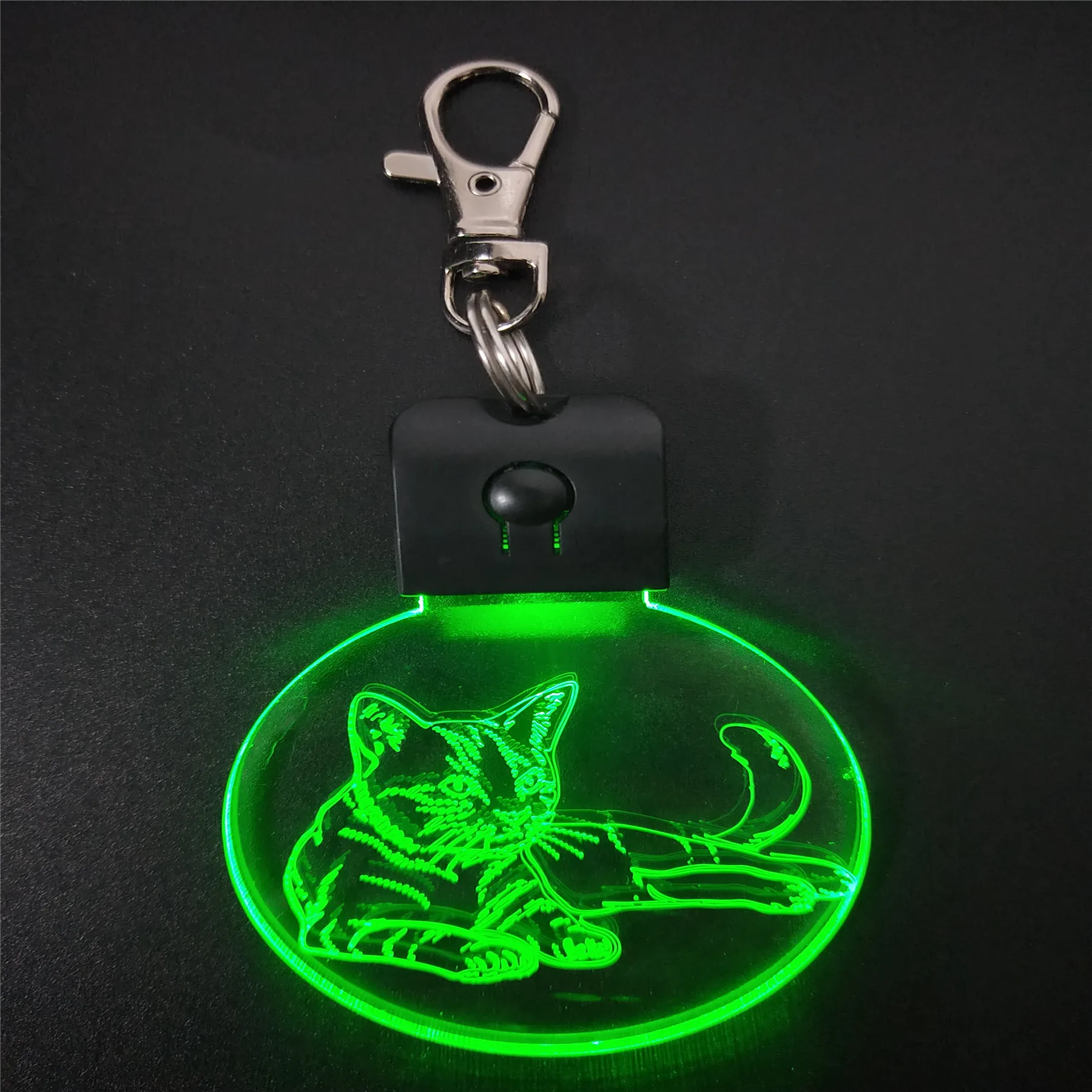 Sleeping Cat KeyChain 3D ABS Arylic Night Light LED Magical Table Lamp Lighting Colors Decoration Gift With li Battery Dropship