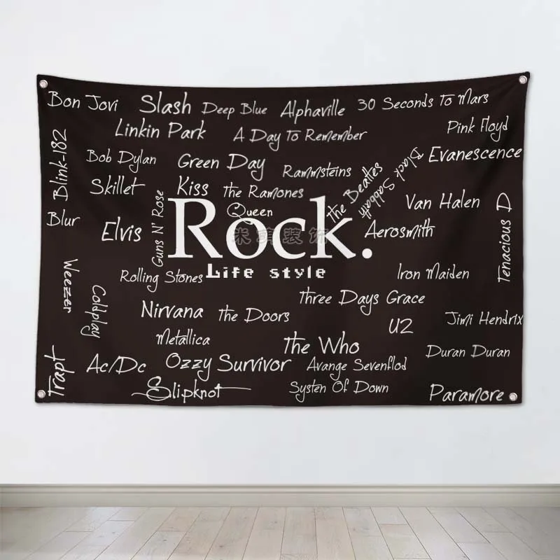 

Rock Hip Hop Reggae Posters Banners Music Studio Wall Decoration Hanging Painting Waterproof Cloth Polyester Fabric Flags