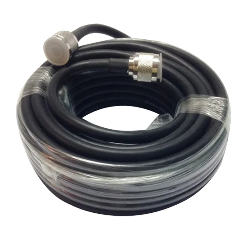 GOBOOST Black 10 Meters 5D Coaxial Cable With N-Male Connector For Cell Phone Signal Booster Amplifier repeater And Antenna