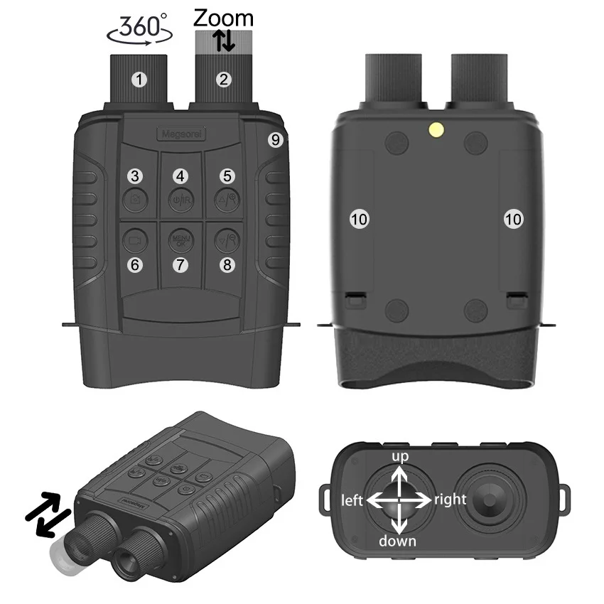 Spyglass Zoom Birds megaoreei B2 binocolo supporto per visione notturna a infrarossi scattare foto Video scheda SD lingue nuovo