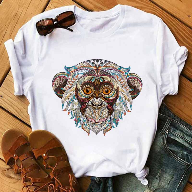 Peace Love Giraffe Print T-shirts Women Clothing Summer Graphic T Shirts Streetwear Harajuku Shirt Kawaii Camisetas Mujer Verano