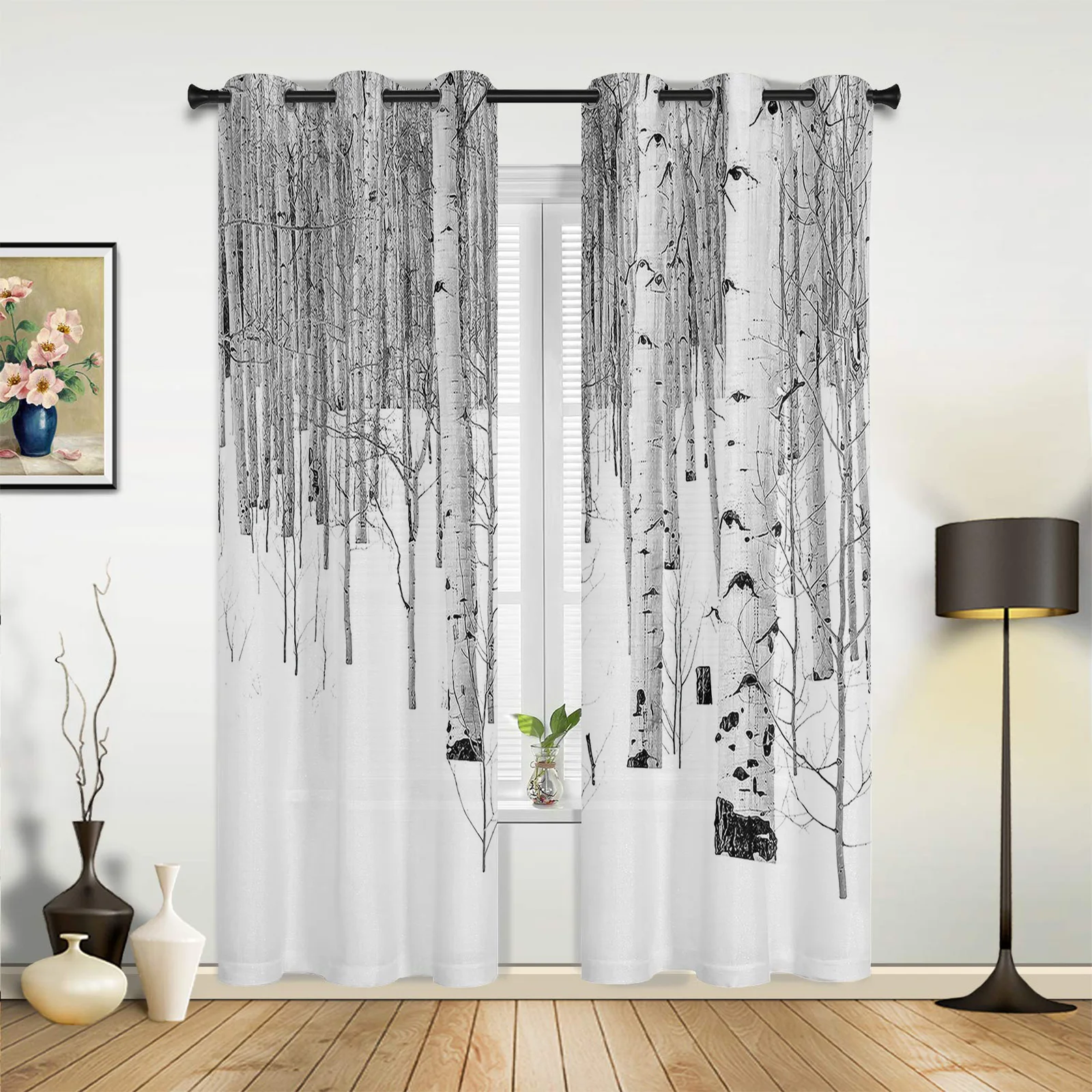 Poplar Tree Snow Valance Window Curtains For Living Room Bedroom Kitchen Home Korean Room Decor Youth Room Window Curtains