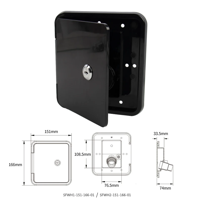 RV Square Water Inlet Filling Port With Pressure Filling Port Gravity Filling Port Hatch Water Box