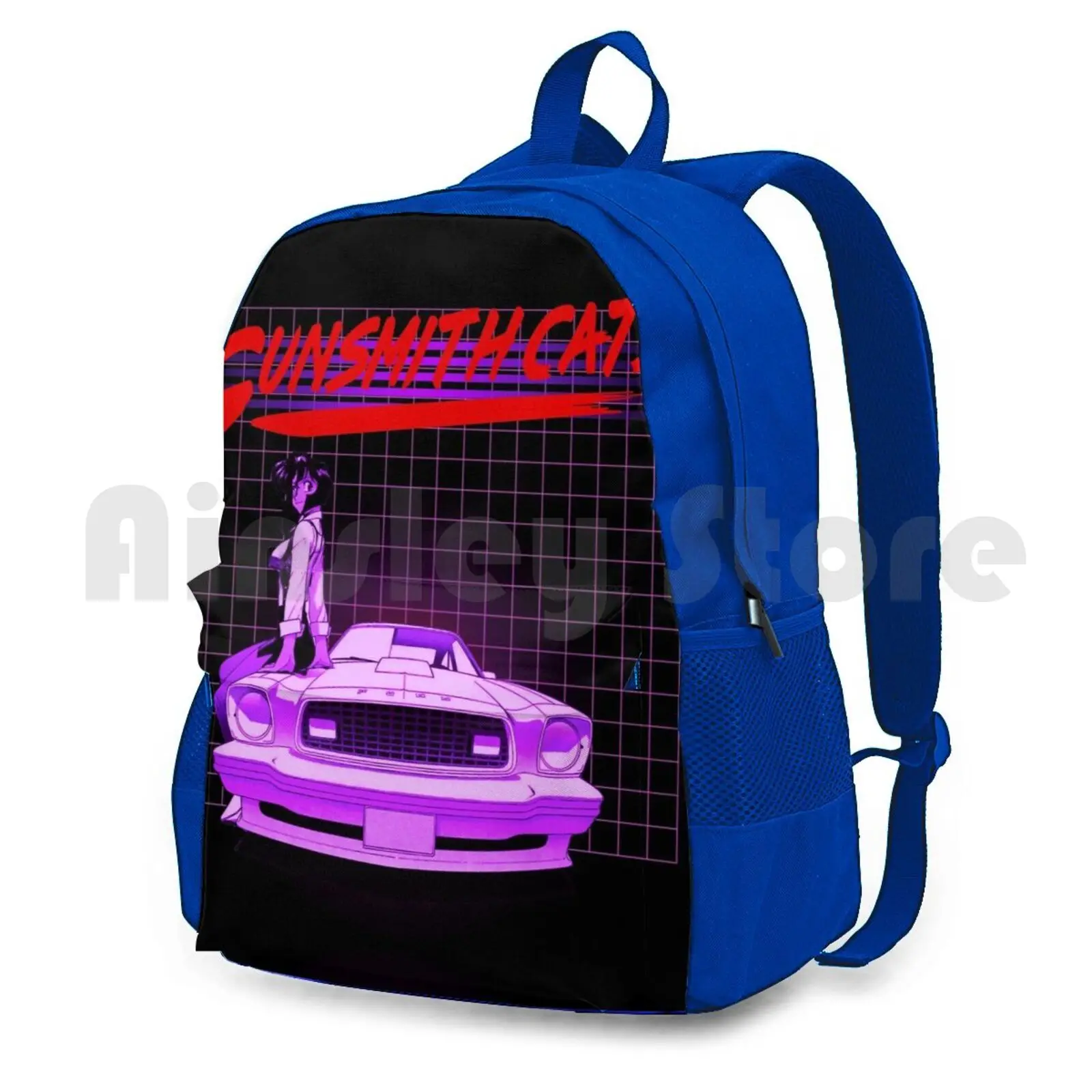 Gunsmith Cats Neon Outdoor Hiking Backpack Waterproof Camping Travel Gunsmith Cats Cz Cz75 Short Rail Manga Anime Muscle Car