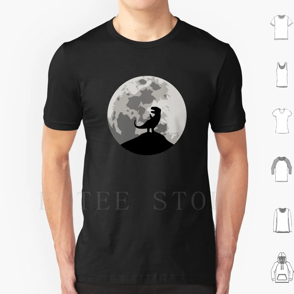T-shirt en coton pour hommes, Silhouette de dinosaure lune-T-Rex, 6xl, Believe Dinosaurs Evolution, Jez Kemp Love New York Rex Tyrannosaurus