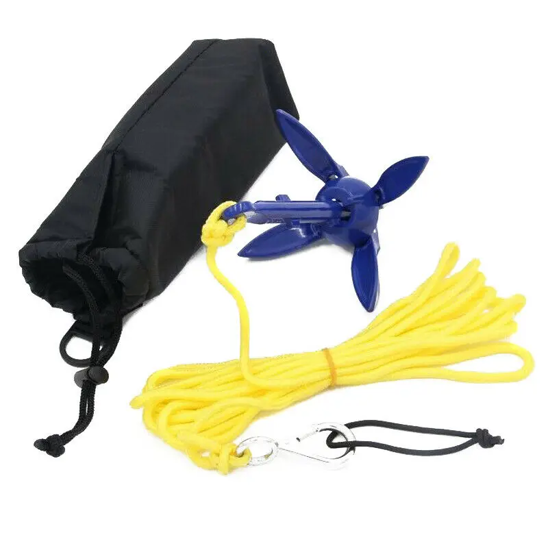 Bote 1 Uds. Kit de boya de ancla plegable azul portátil para canoa, Kayak, balsa, velero, pesca