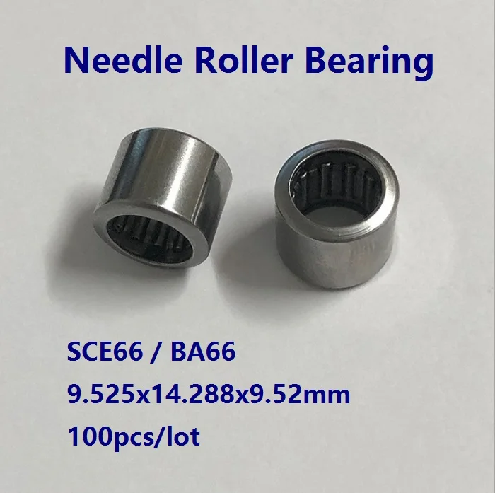 

100pcs/lot SCE66 BA66 Inch size Drawn Cup Needle Roller Bearing the size of 9.525x14.288x9.52mm