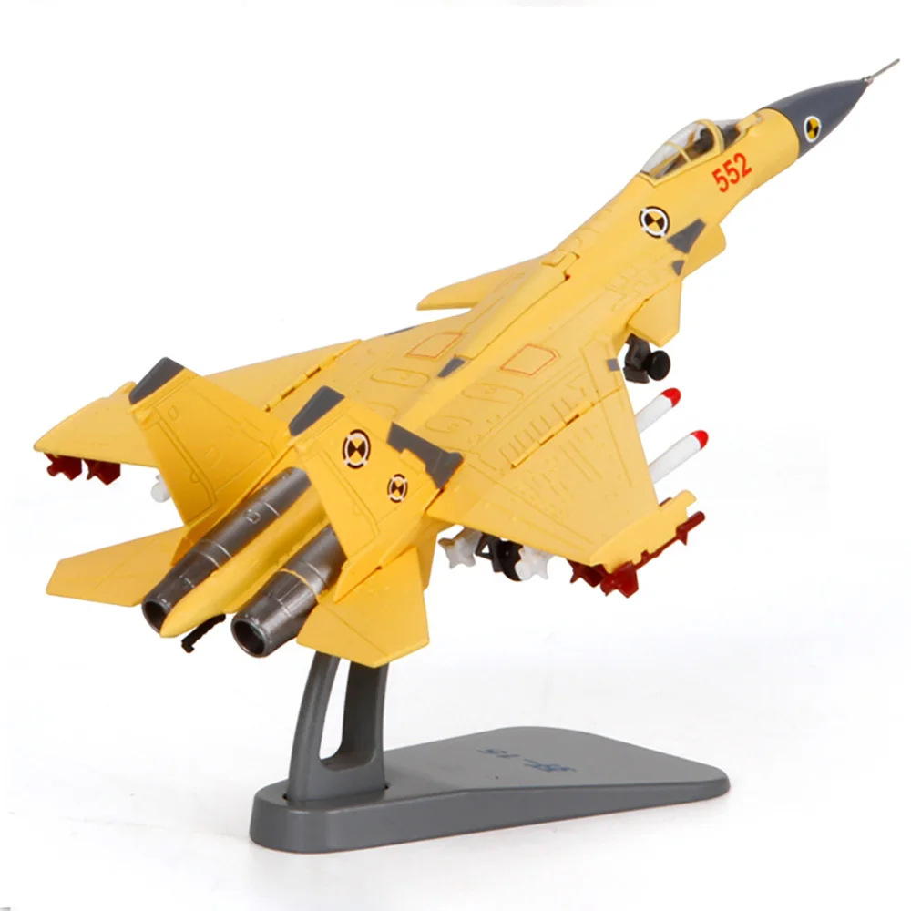 1/100 Scale Alloy Aircraft Chinese Air Force J-15 Carrier Based Plane Fighter J15 Model Toys Gift for Collection Decoration