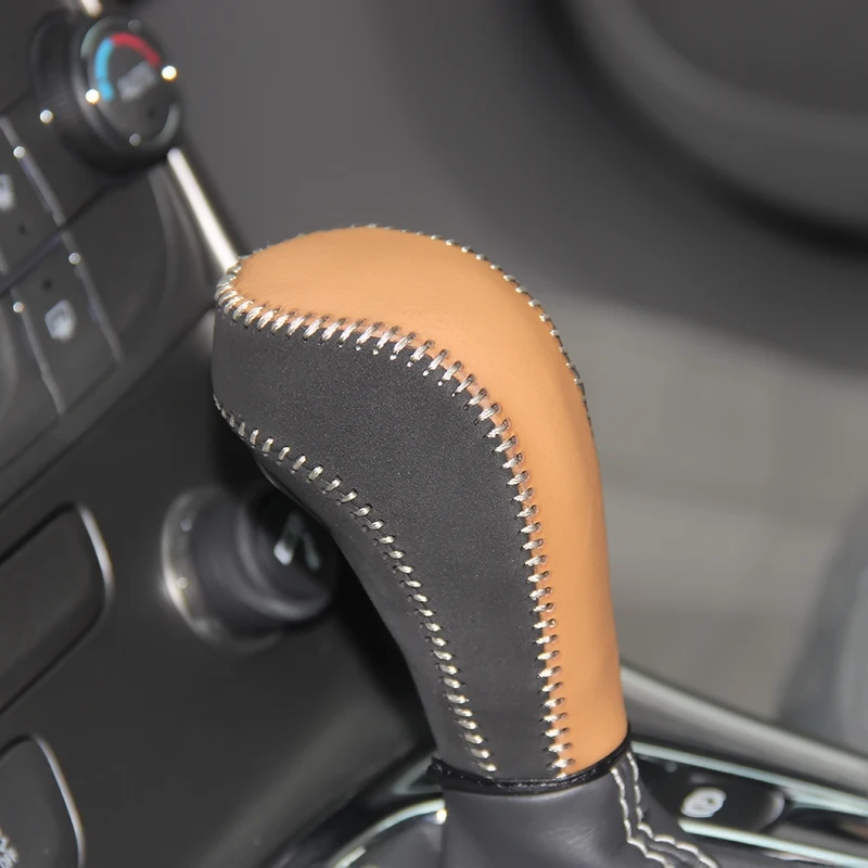 

Genuine Leather Gear Knob Cover for Chevrolet Malibu AT Car Gear Shift Knob Gear Stick Case PPC Auto Gear Shift Collars