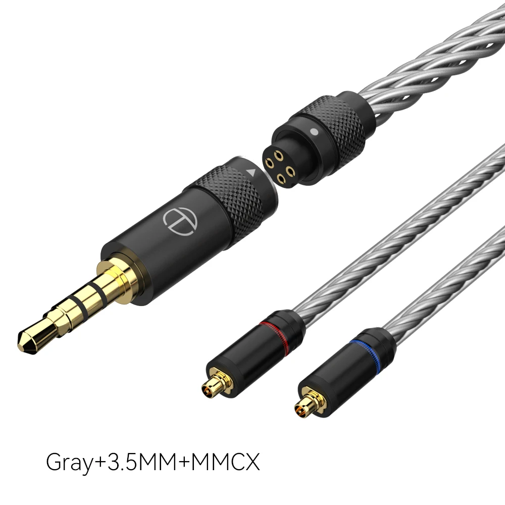 TRN T2 Pro16 Core Oortelefoon Verzilverd HIFI Upgrade Kabel 2.5 5-pin/3.5/4.4/Type C 5-pin/QDC//MMCX/0.75/0.78