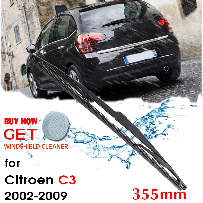 

Car Wiper Blade Rear Back Window Windscreen Windshield Wipers Auto Accessories For Citroen C3 Hatchback 2002-2009 355mm