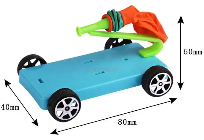 recoil trolley elementary science experiment Balloon-powered trolley recoil trolley elementary science aerodynamic small