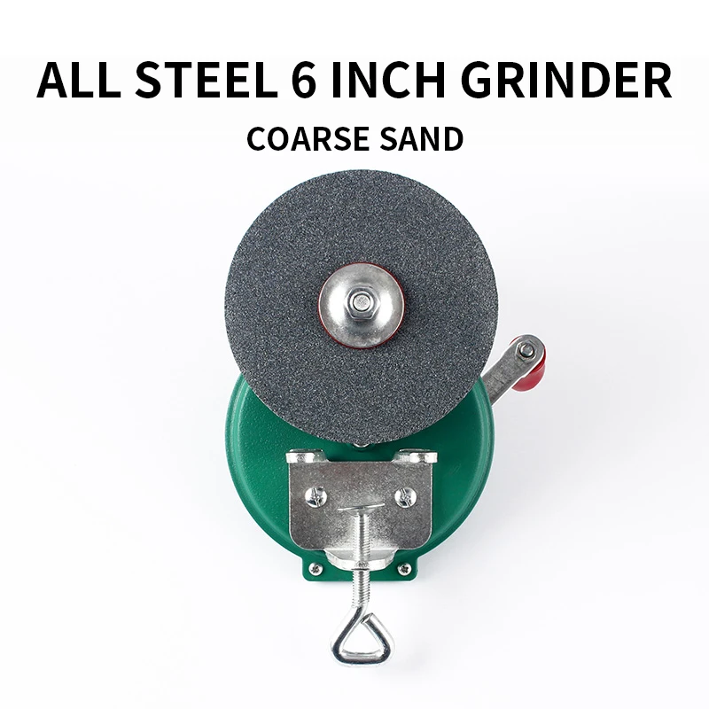 Smerigliatrice manuale da 6 pollici per uso domestico, piccola macchina per macinare i coltelli, grado industriale, forbici manuali, lucidatura, mola