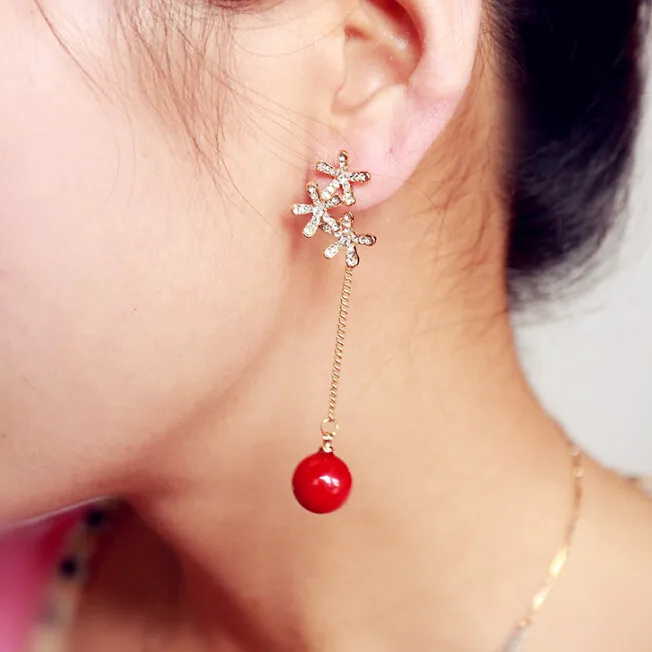 WENHQ New Arrival Long Tassel Drop Earrings for Women Bridesmaid Wedding Clip on Earrings No Pierced Rhinestone Pearl  Ear Clip