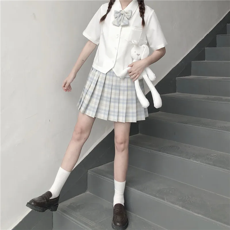 Basic Shirt Japanese JK Uniform White Shirt Female Summer College Style T-shirt  japanese school uniform  school girl costume